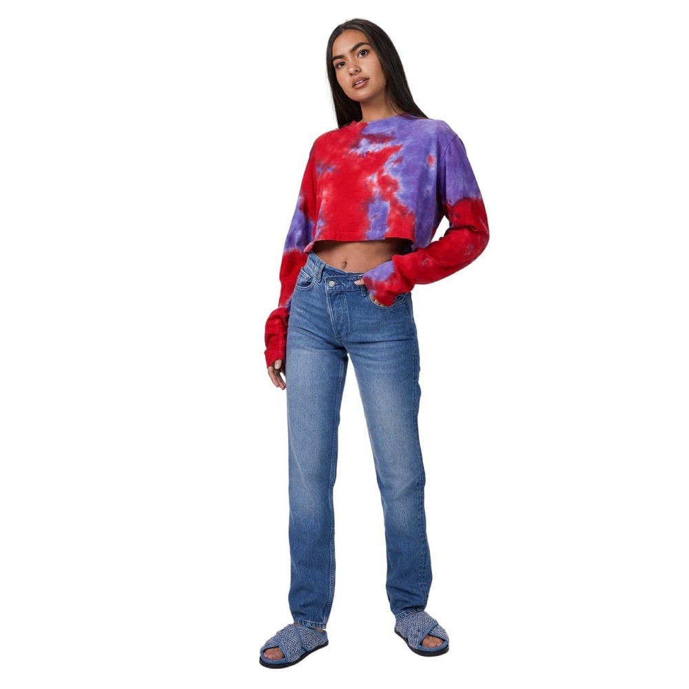Free People Boyish The Casey High Rise Criss Cross Straight High Society 27 $189